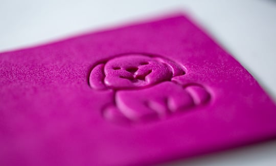 polymer clay imprint puppy design