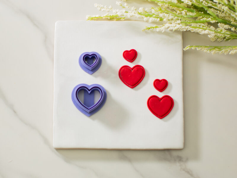 heart with outline clay cutter