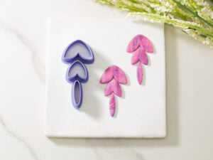 three piece leaf dangle clay cutter