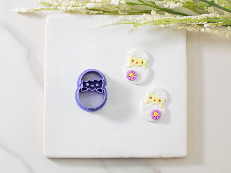 chick in an egg clay cutter