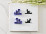 cat on a broomstick clay cutter