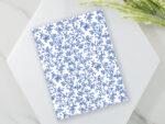 blue french toile floral transfer paper