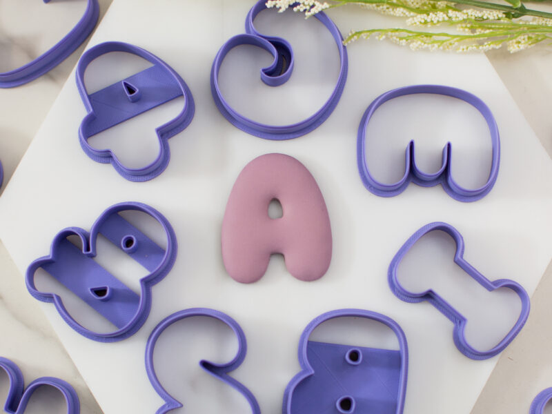bubble letters clay cutters