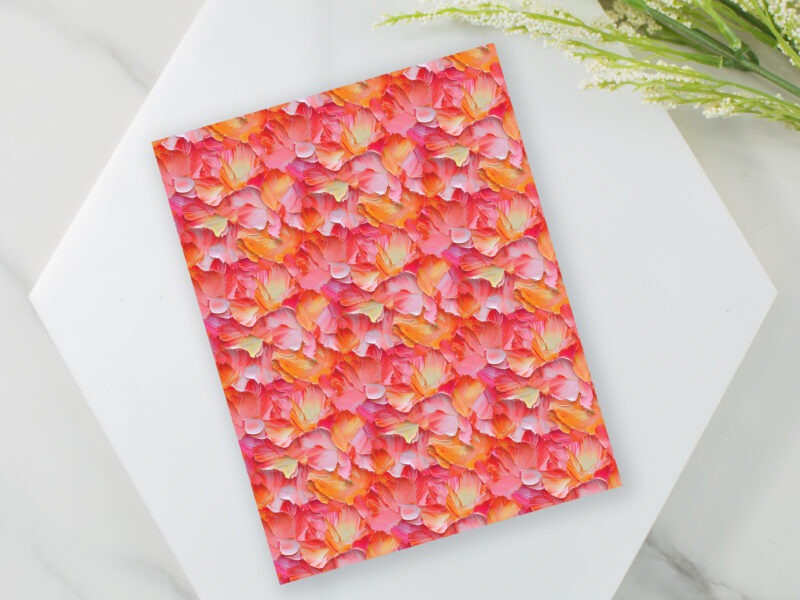 coral painted floral pattern